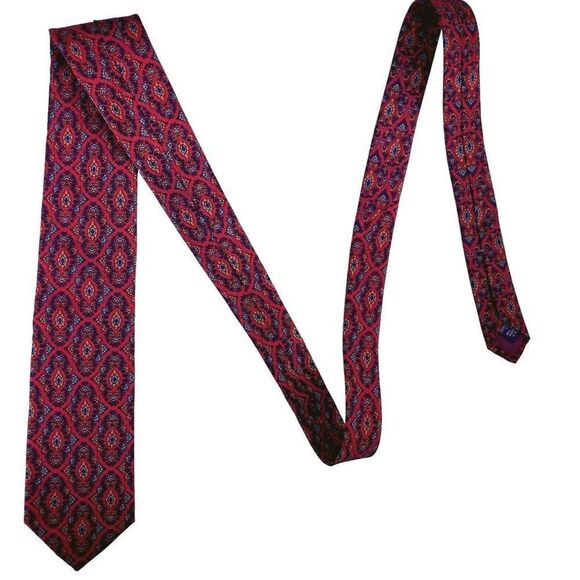 Lanvin Paris Tie 3 Inch Wide Deep Red Burgundy Silk NWOT Narrow - Picture 12 of 13
